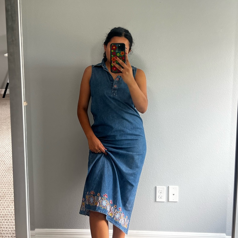Denim long dress